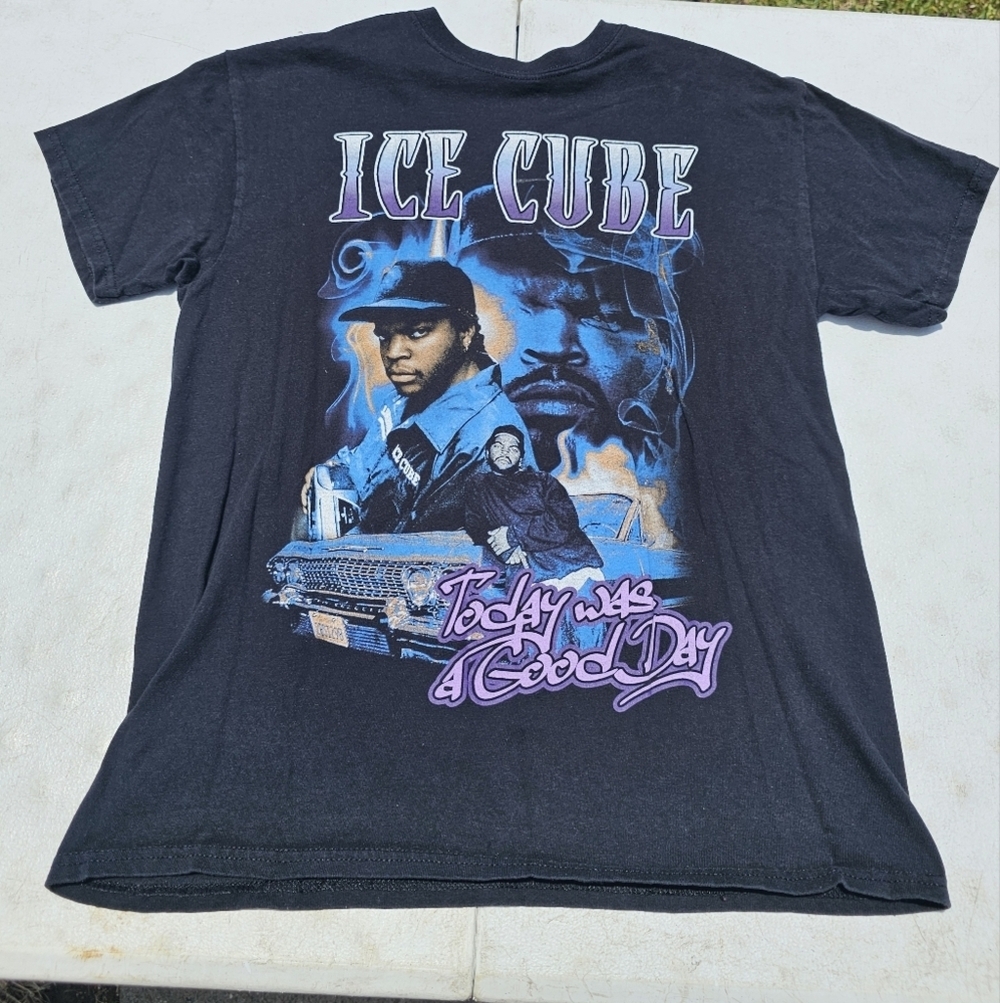 Ice Cube Graphic T-Shirt in Black and Blue